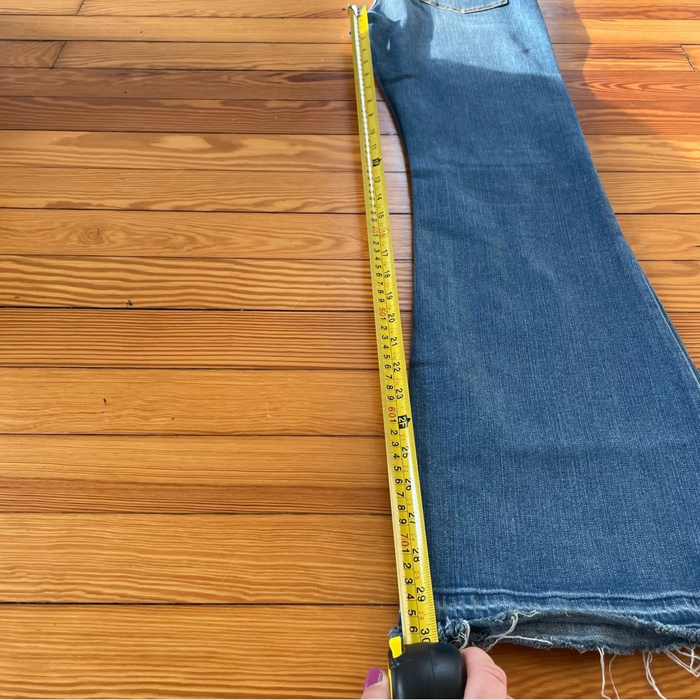 Greywire Distressed Flare Mid Rise Jeans - Ripped - Medium Blue Wash - Womens 25 - Picture 10 of 10